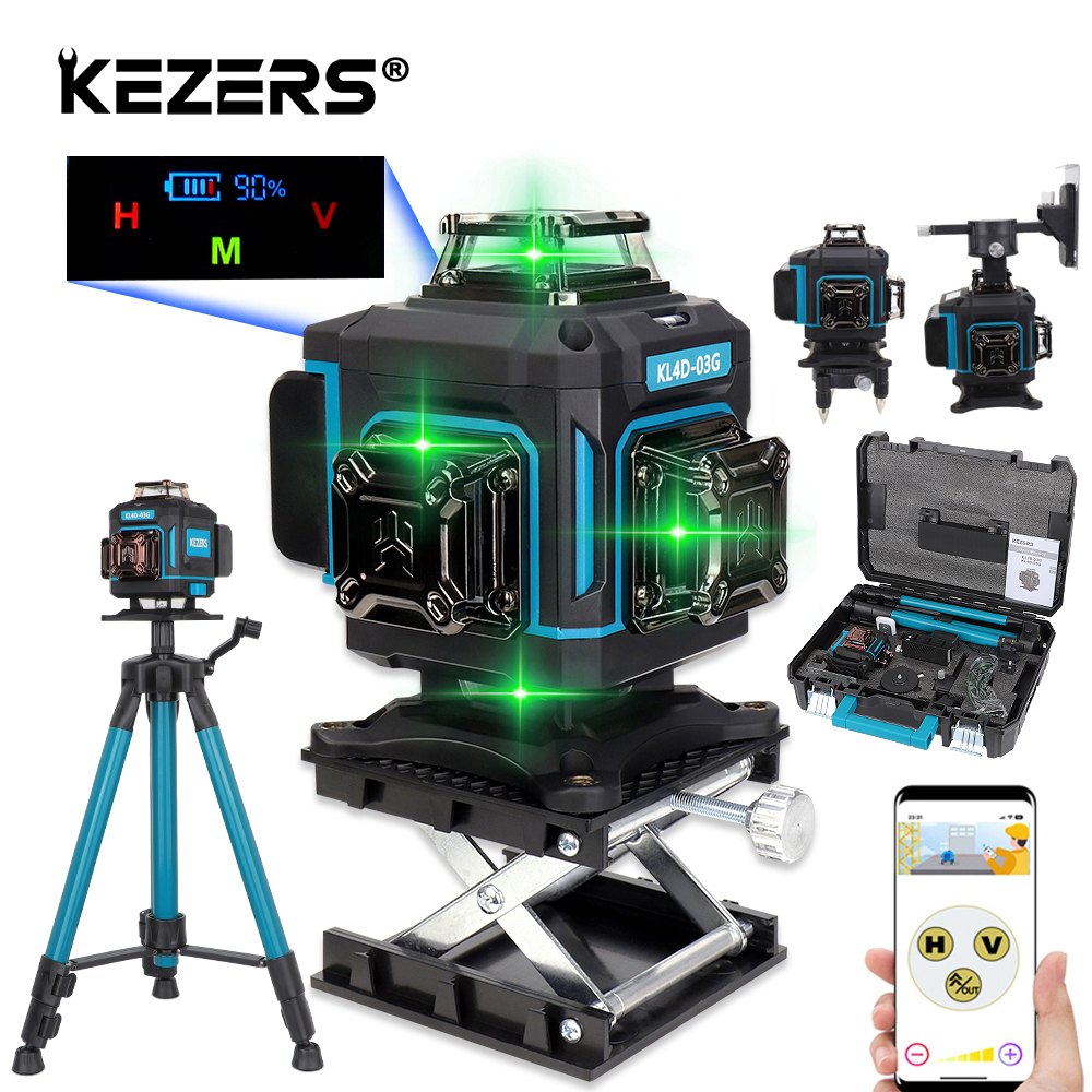 Laser Level Rotary - KEZERS Display Green Laser Level 16