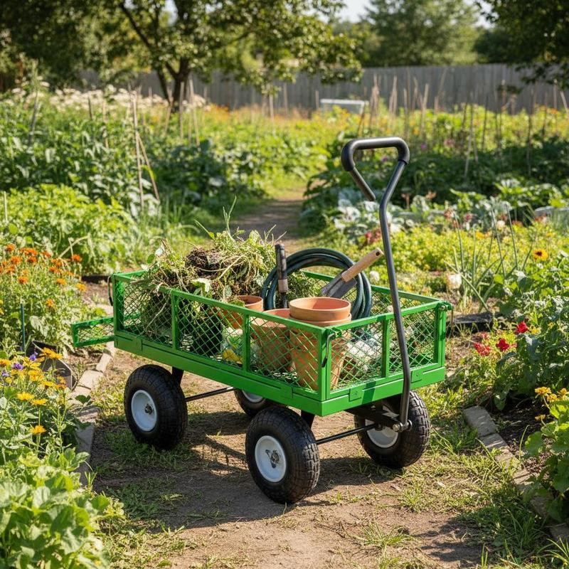 Steel Garden Cart 680 Lbs For  - Heavy Equipment Yard recensione e prezzo