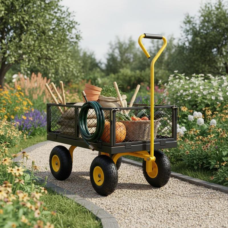 Steel Garden Cart 900 Lbs For  - Heavy Equipment Yard recensione e prezzo