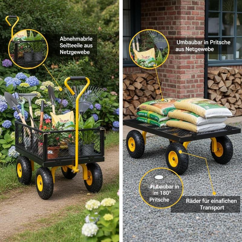 Steel Garden Cart 900 Lbs For  - Heavy Equipment Yard recensione e prezzo