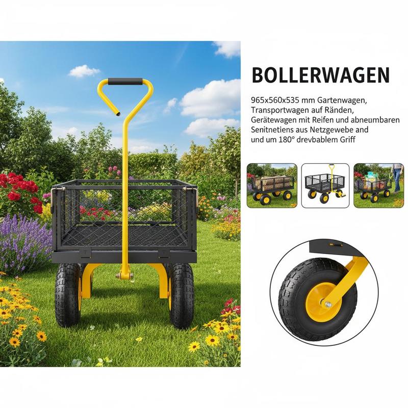 Steel Garden Cart 900 Lbs For  - Heavy Equipment Yard recensione e prezzo