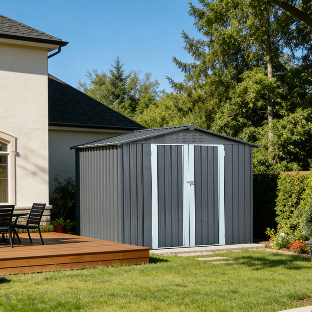Metal Storage Shed with Double - Heavy Equipment Yard recensione e prezzo