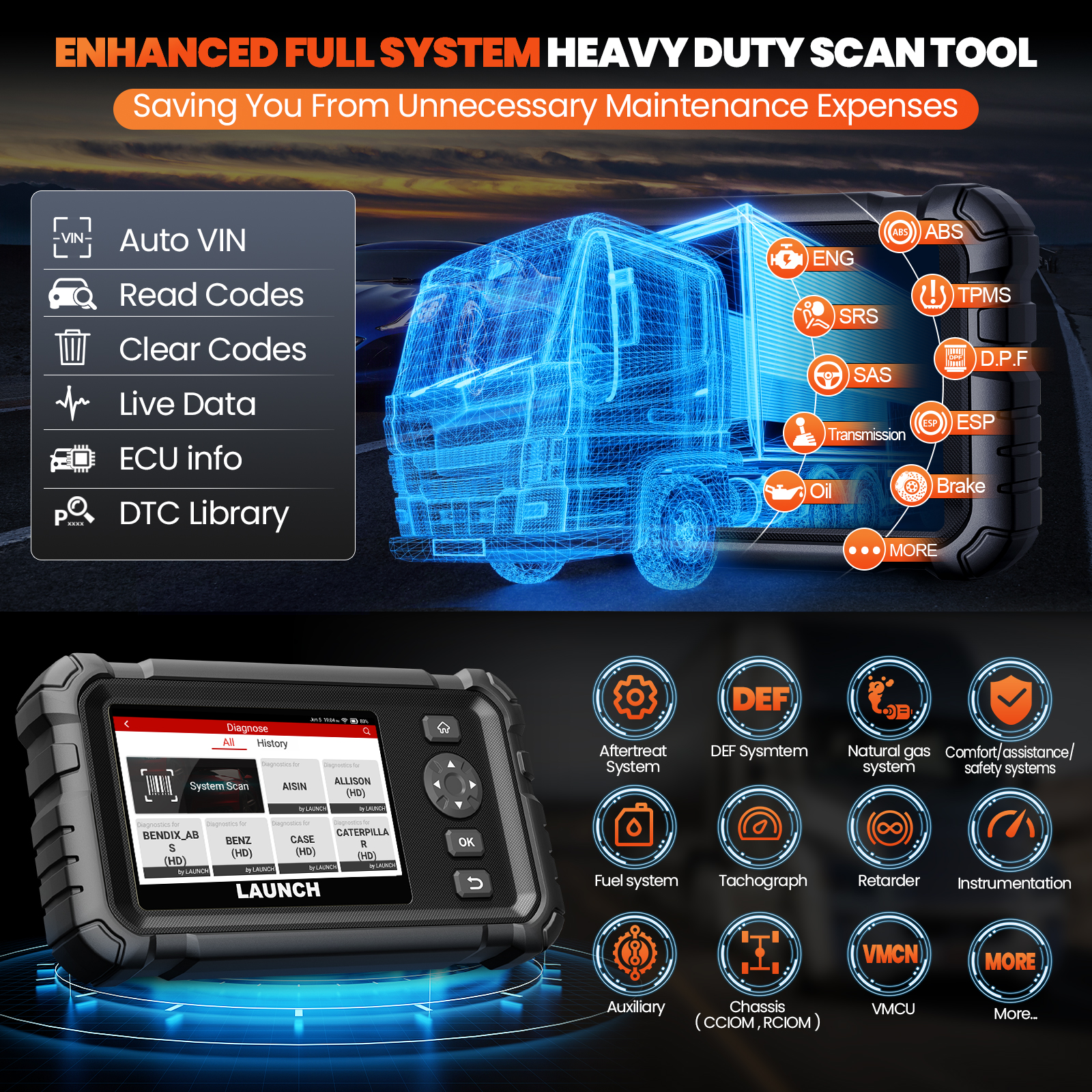 LAUNCH CRP129 HD Elite 24V Hea - Heavy Equipment Diagnostic Tool recensione e prezzo