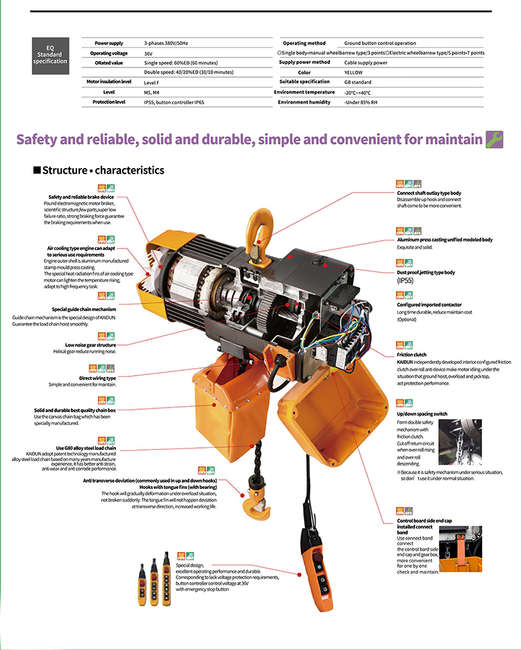 2Ton Hook Type Double Speed El - Electric Chain Hoist recensione e prezzo