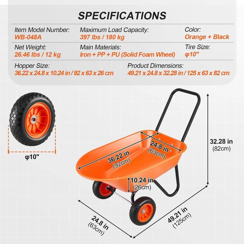 Garden Trolley 5 Cu. Ft. 397 l - Heavy Equipment Hauling recensione e prezzo