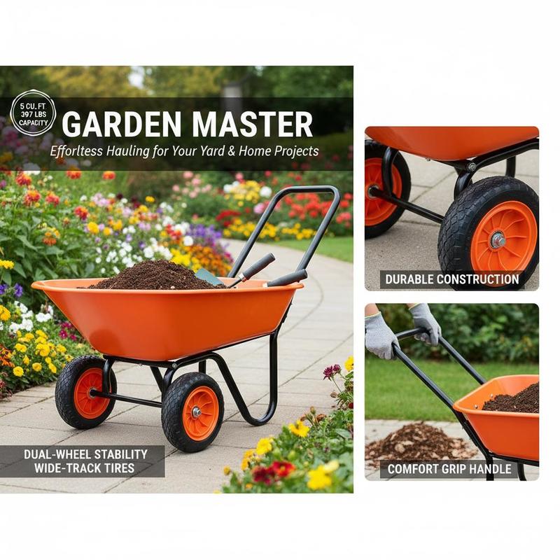 Garden Trolley 5 Cu. Ft. 397 l - Heavy Equipment Hauling recensione e prezzo