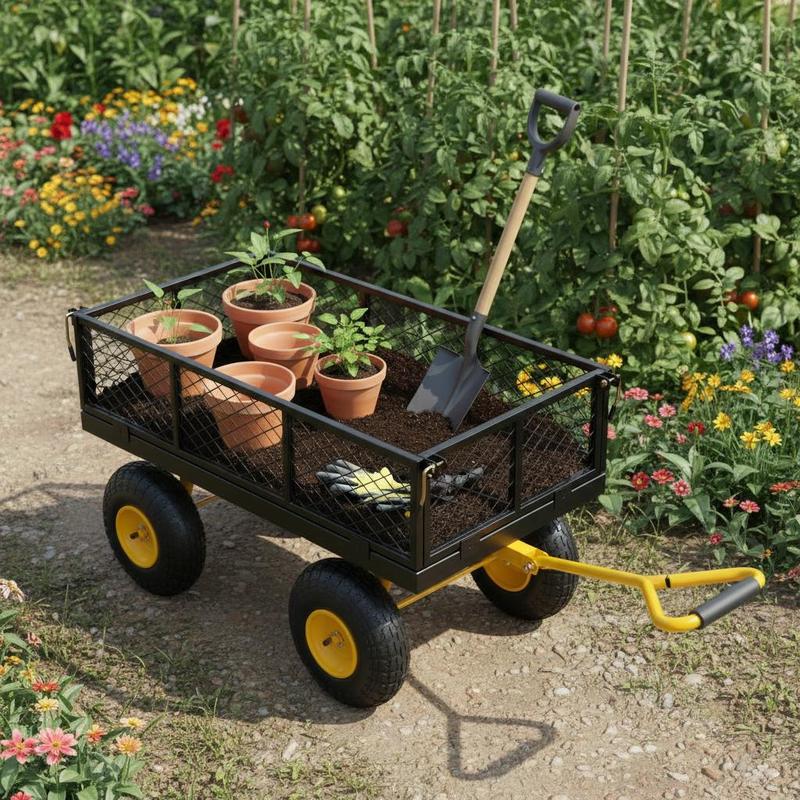 Steel Garden Cart 500 Lbs For  - Heavy Equipment Yard recensione e prezzo