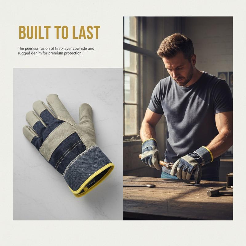 1 Pair Cowhide Denim Gloves Th - Heavy Equipment Yard recensione e prezzo