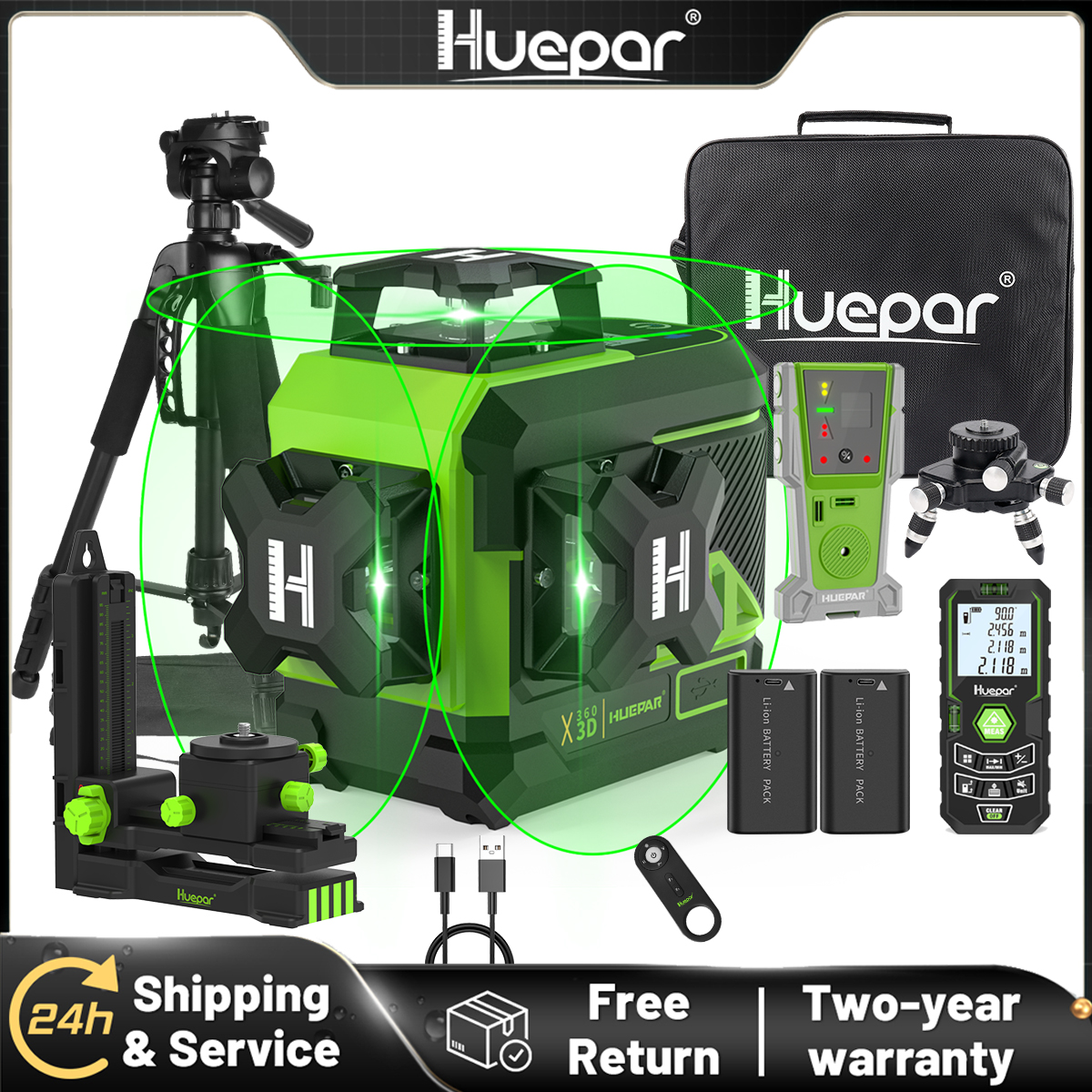 Huepar 3D Cross Line Laser Lev - Laser Level Rotary recensione e prezzo